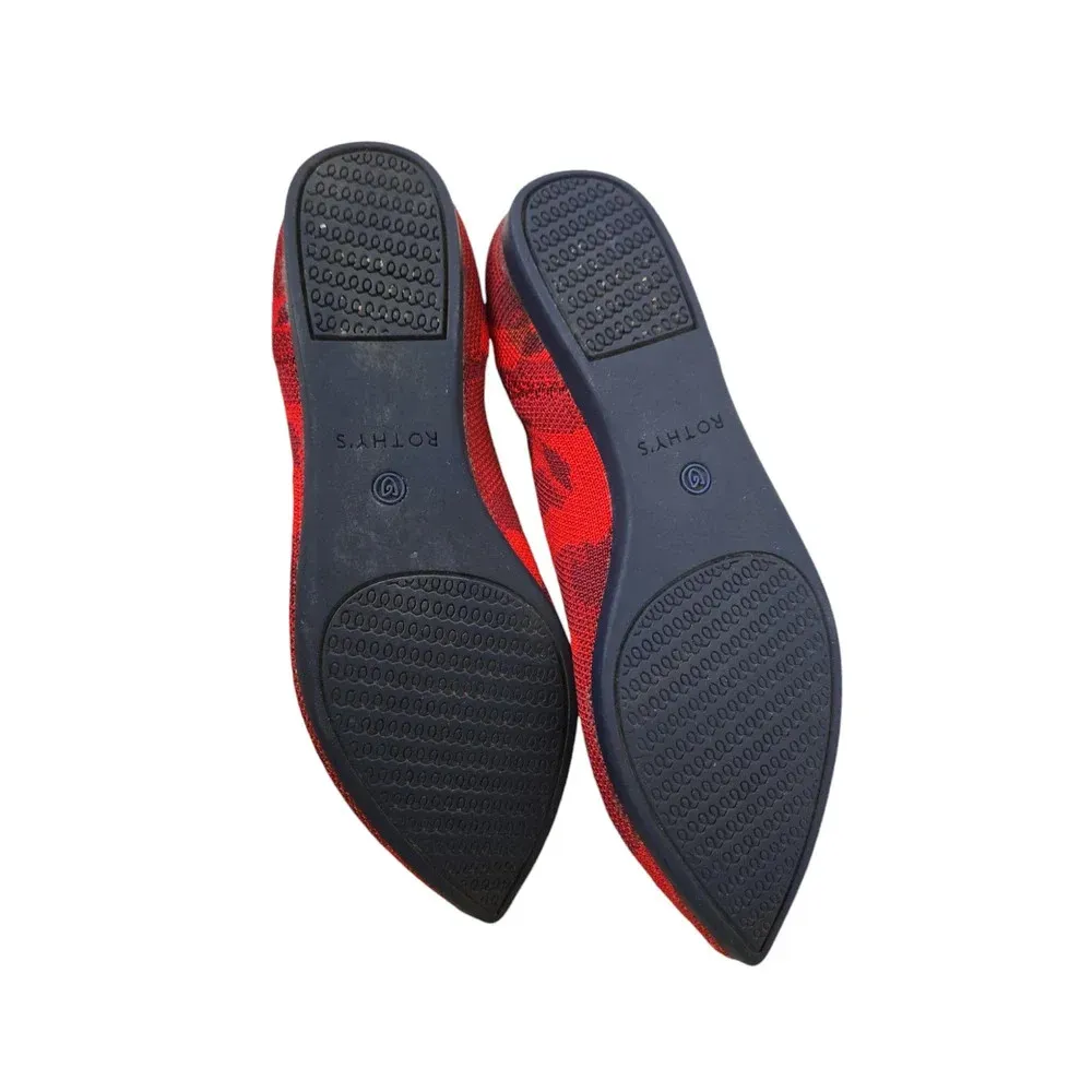 Rothy's The Point Red Camo Pointed Toe Flats Size W7 - Image 7