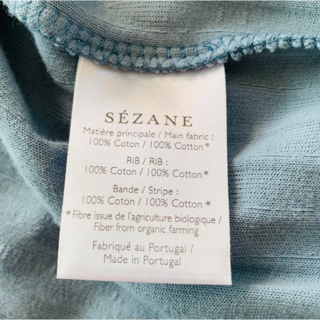 Sezane Blouson Iris cotton velvet jacket vintage blue SZM bust 43in Size M - Image 5