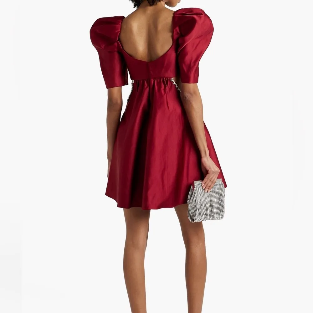 Crystal-embellished cutout duchesse-satin midi dress size US 2 - Image 3