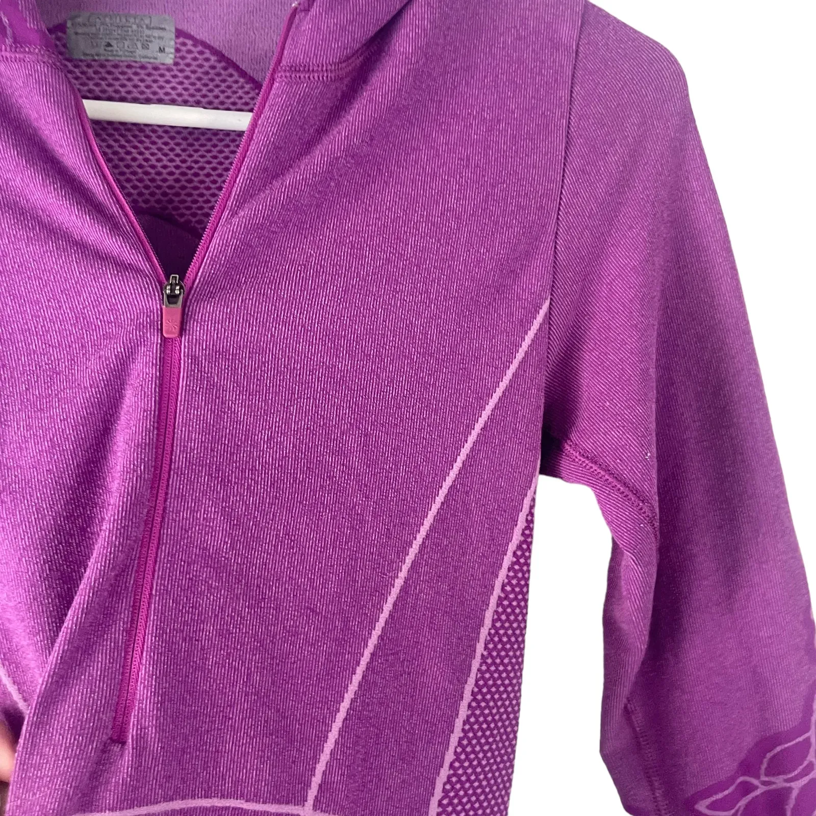 Athleta Women's Size Medium Purple Half Zip‎ Hooded Activewear Sweater - Image 8