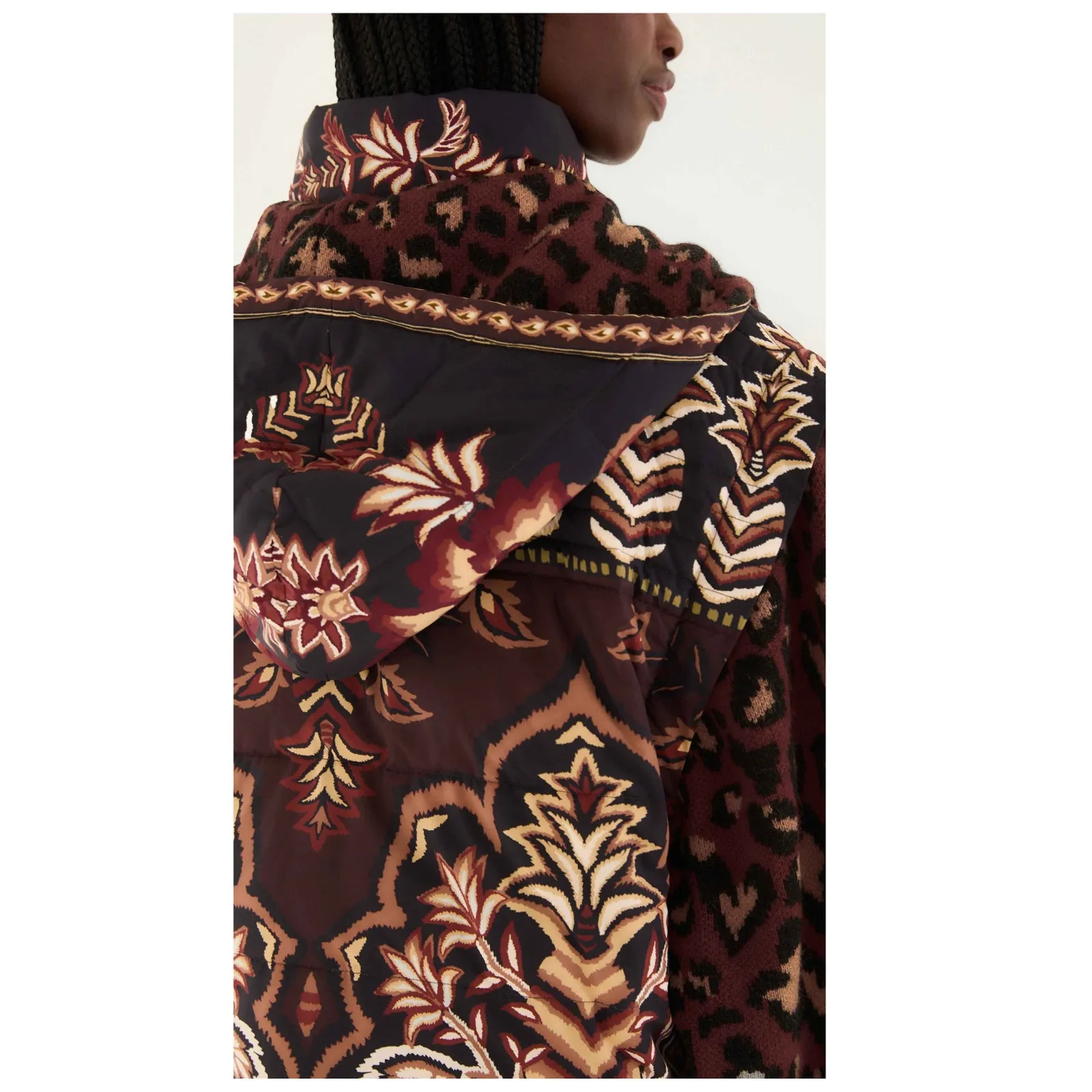 Farm Rio Brown Winter Ainika Puffer Jacket Size Medium - Image 2