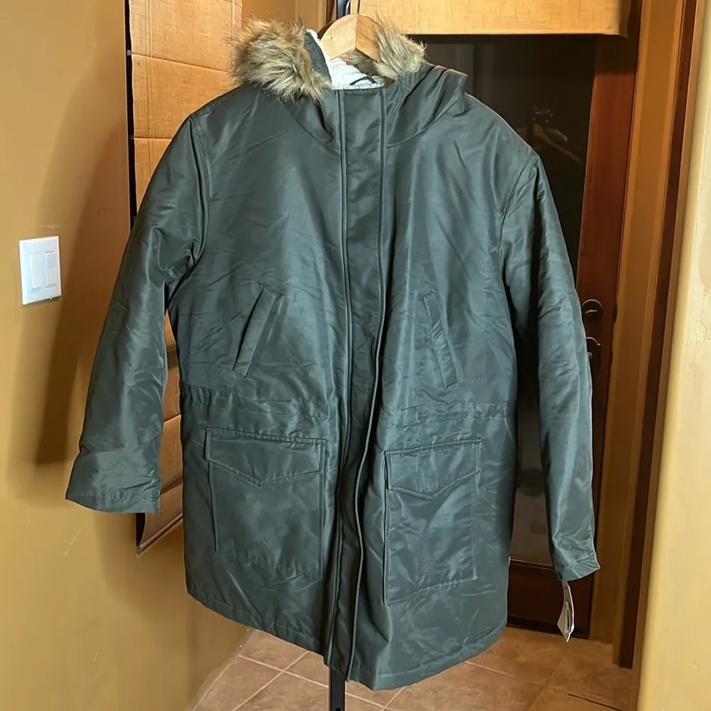 NWT Levi's Women's Performance Mid-length Parka Jacket Army Green Size 2X - Image 6