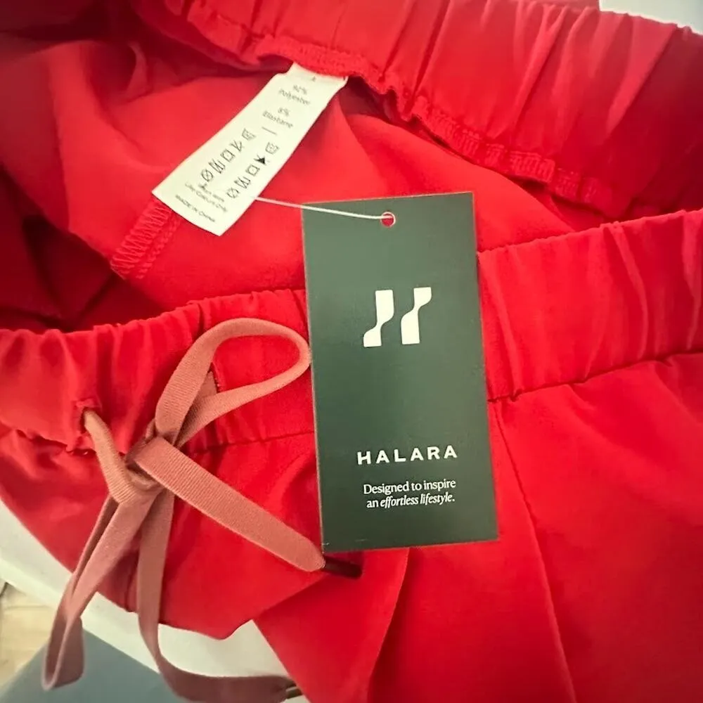 Halara Red Shorts Womens Large Drawstring 3" Pockets Athletic Active Running - Image 5