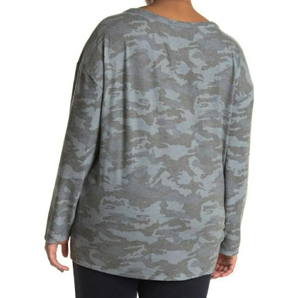 Chaser Camo Love Knit Pullover Long Sleeves S New - Image 5