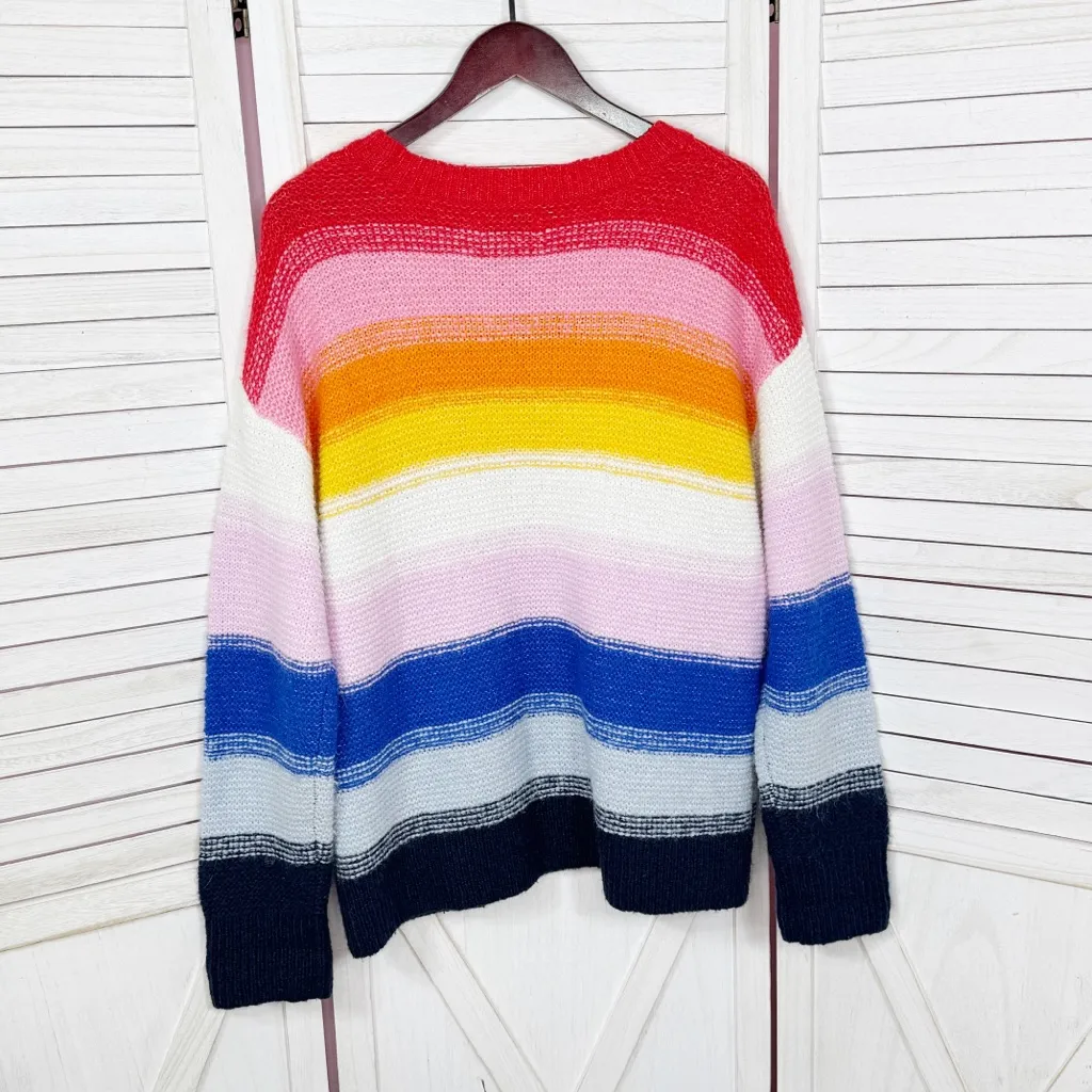 Old Navy Rainbow Stripe‎ Chunky Oversized Slouchy Pullover Sweater Medium Tall - Image 9
