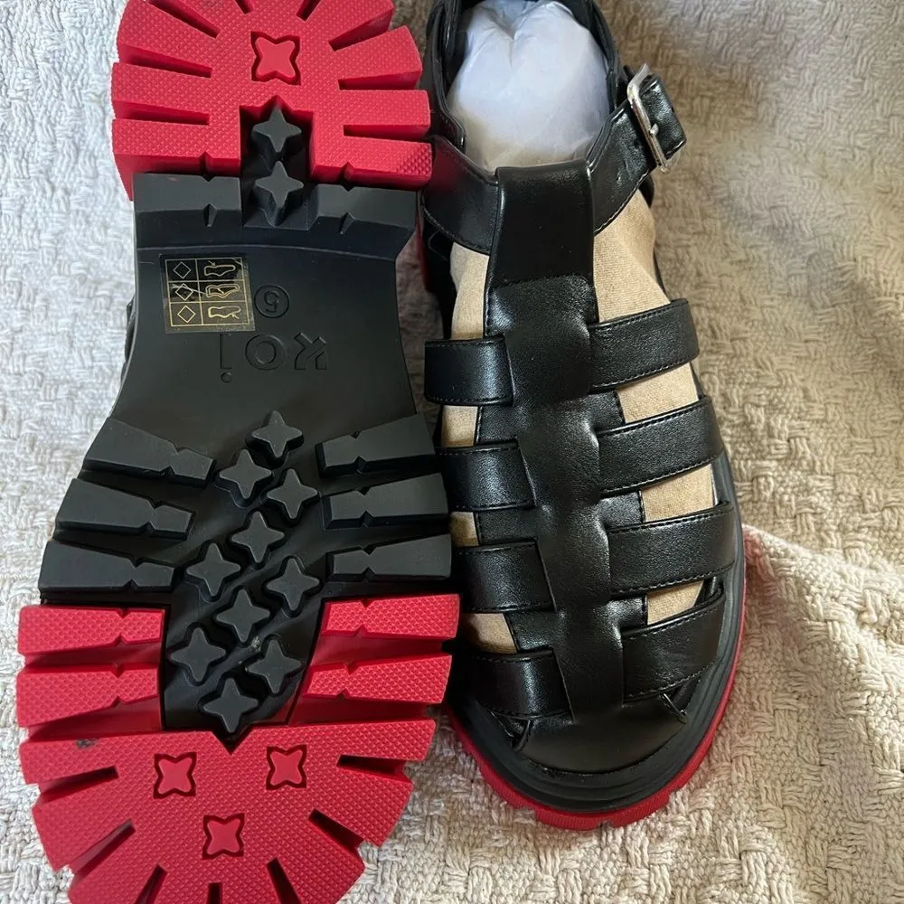 Koi Y2K Avalon gladiator sandals vegan goth Streetwear chunky fisherman Size 7 - Image 6
