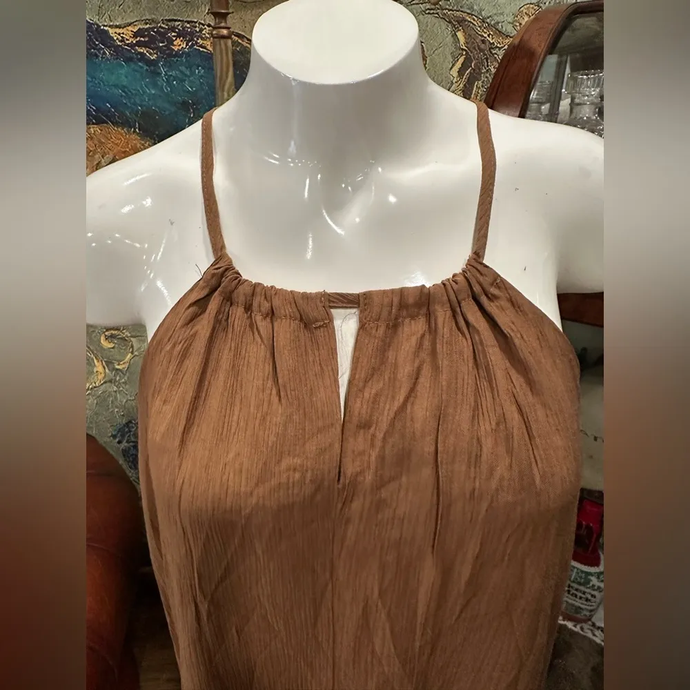 NWT PRLA LUXURY Elena Dress in Olive COLOR SLEEVELESS SUMMER DRESS Green Size M - Image 2