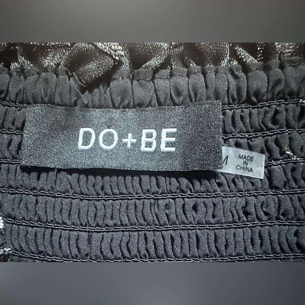 EUC Do+Be Silver Black Metallic Skort Medium 3” Inseam - Image 3