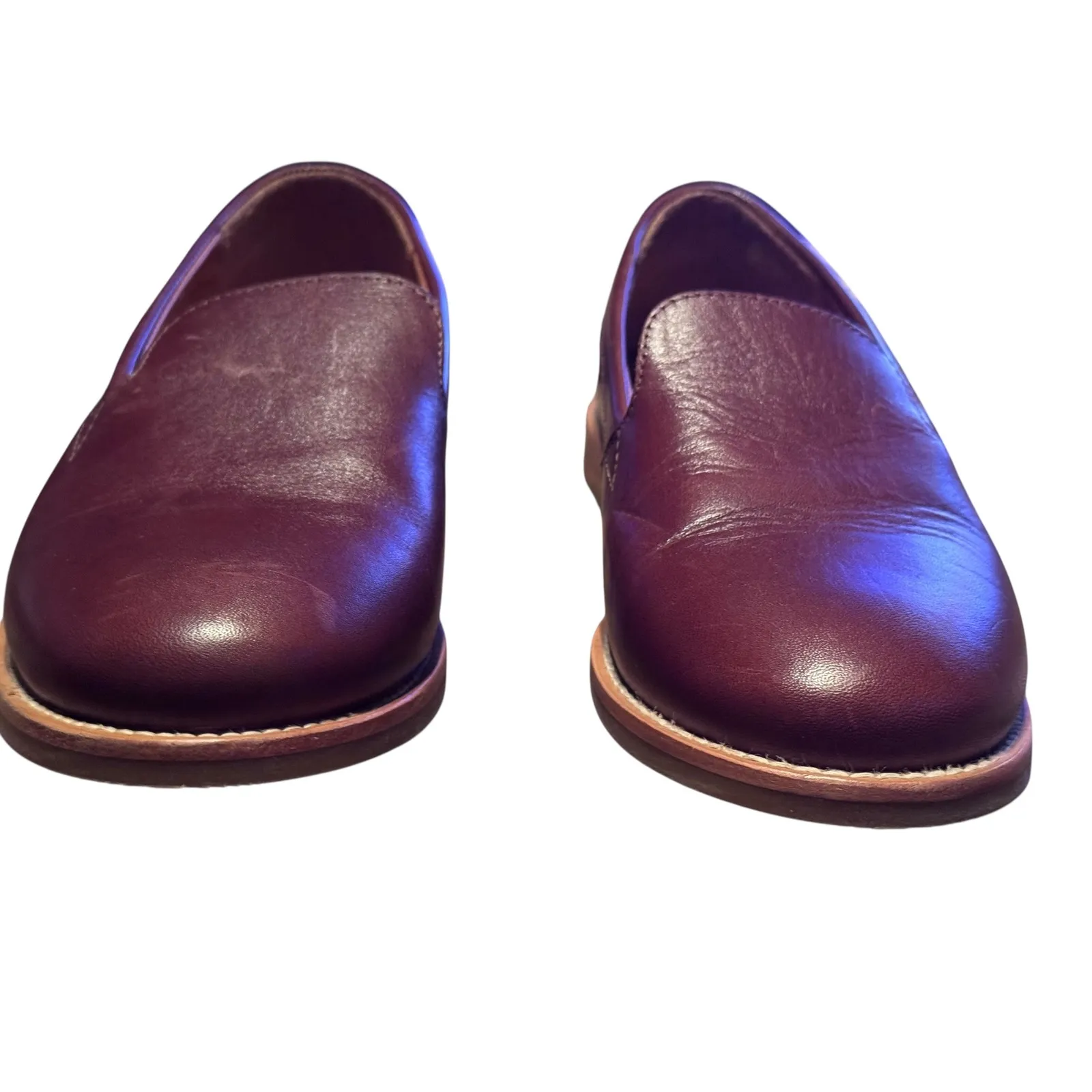 Patina Leather Loafers Women's Size 9M Burgundy Comfortable Slip On Shoes Red - Image 5