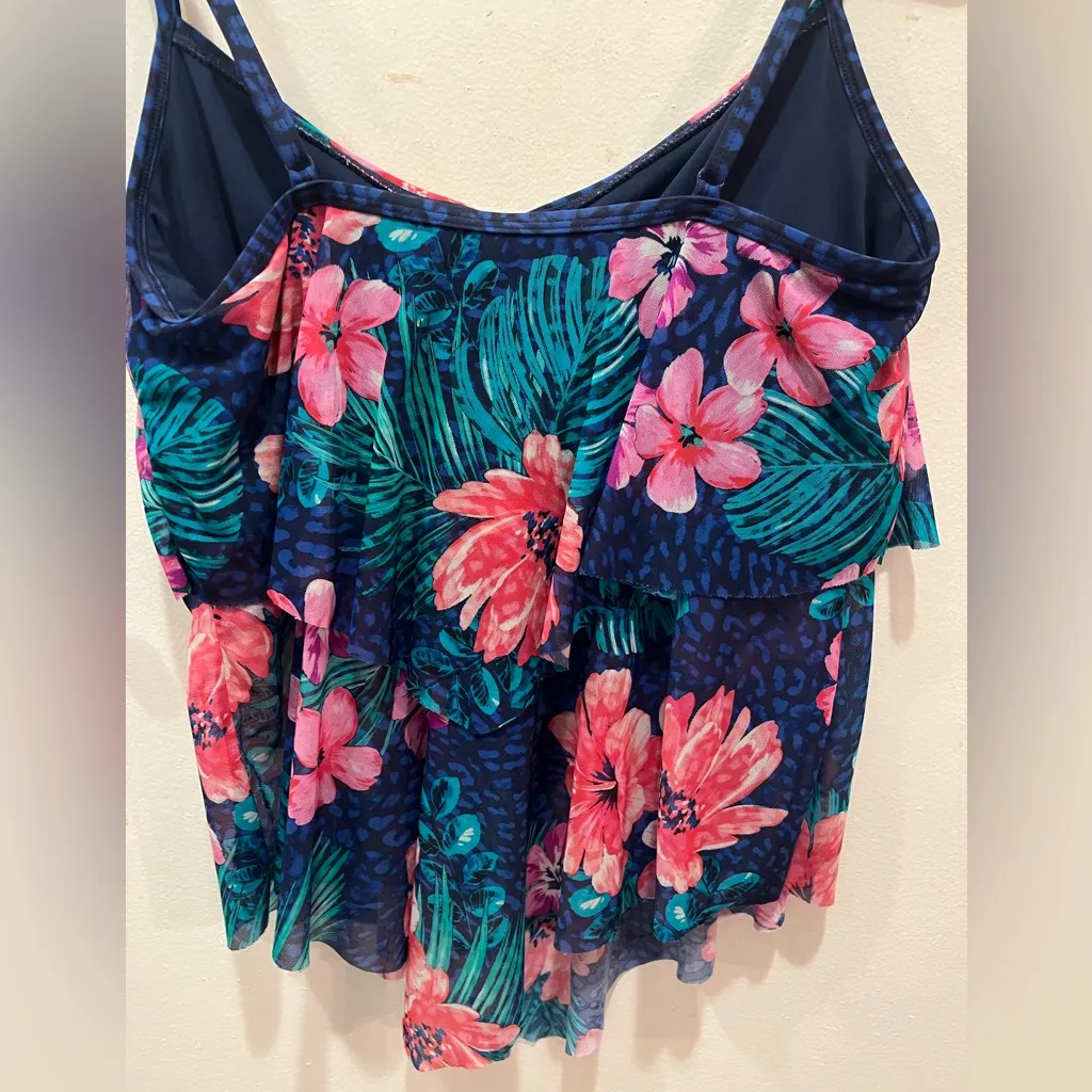 Floral Blue and Pink Women's Flounce 2 layered Hi - Image 4