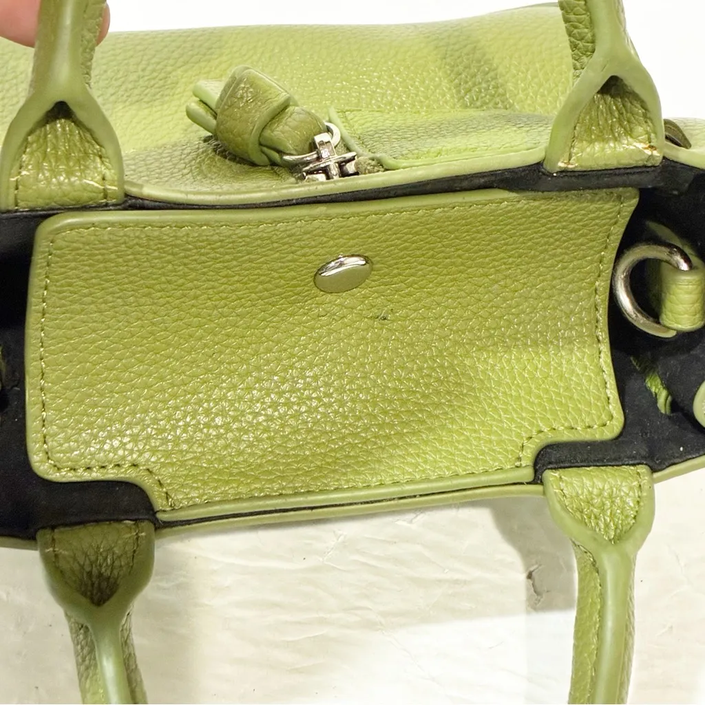 Brandon Blackwood Kuei Green Leather Bag Mini Crossbody Front Zipper - Image 5