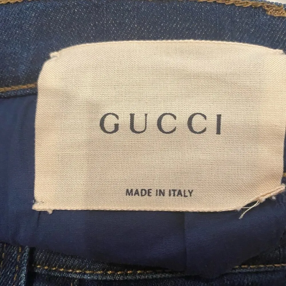 NWT Gucci embroidered flower skinny jeans sz 25 - Image 5