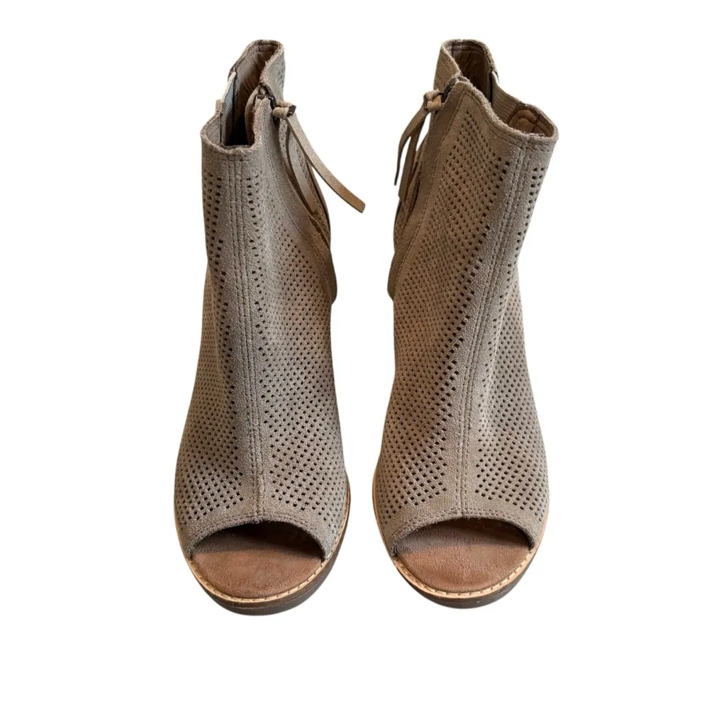 TOMS Majorca Peep Toe Booties, Sz 8 - Image 3