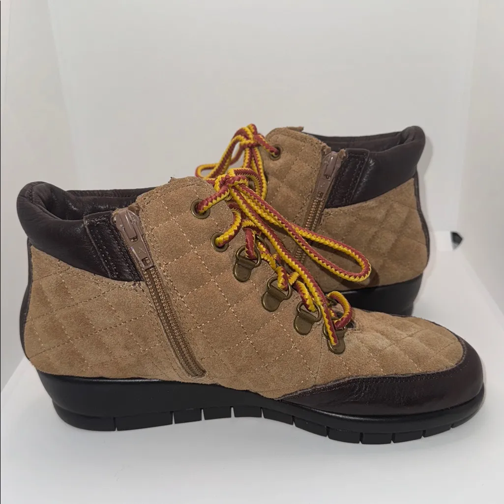 Aerosoles Quilted Suede & Leather Ankle Boots Bootie Stitch N Turn Women’s 6 - Image 3
