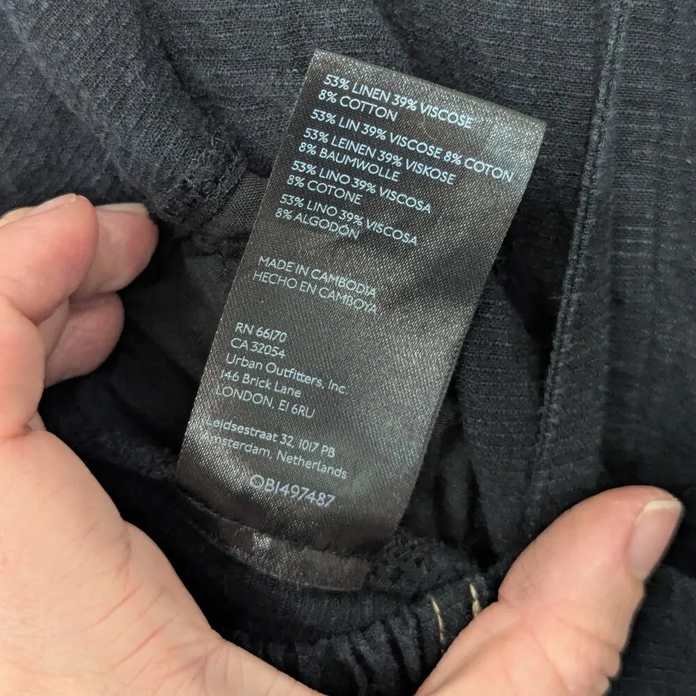 Urban Outfitters Harley Linen Jumpsuit Overalls Utility Dark Gray Black Women XS - Image 5