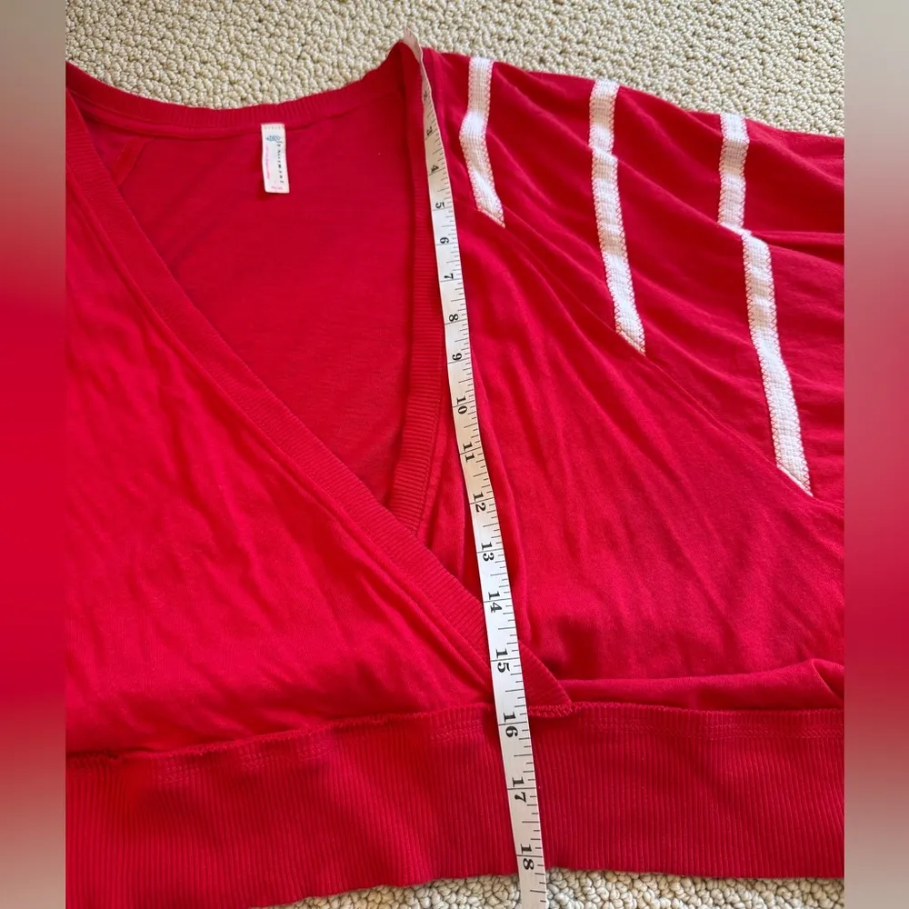 FP Movement Red Top Size Medium Cross Front Layer Jersey Crop Athleisure Cotton - Image 4