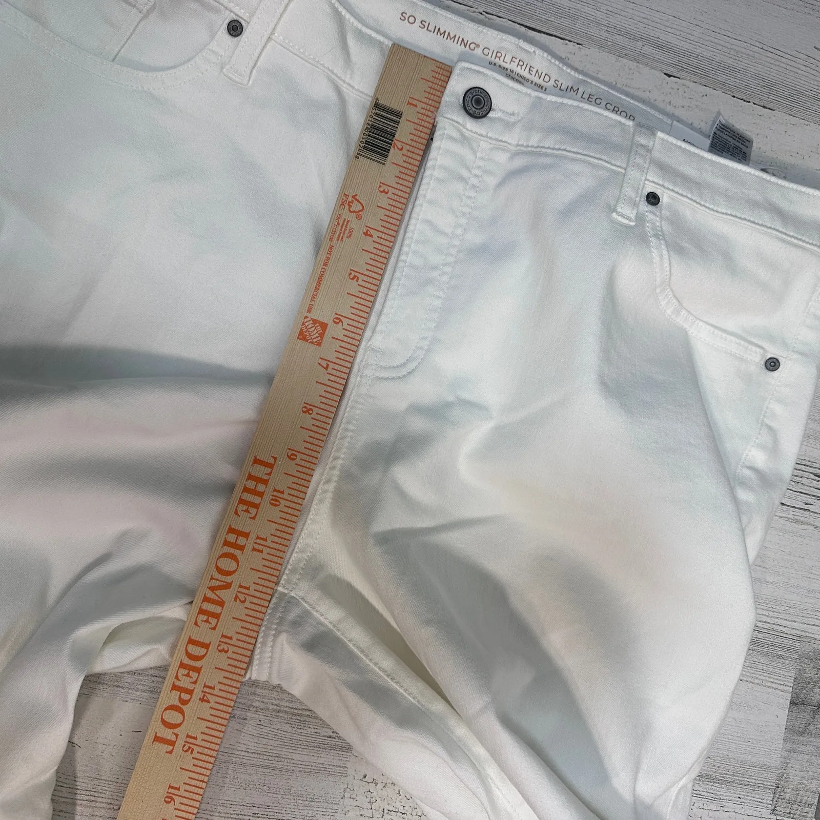 NWT Chico’s So Slimming Girlfriend Crop Jeans | White Sz 3 (16) | Tummy Control - Image 7