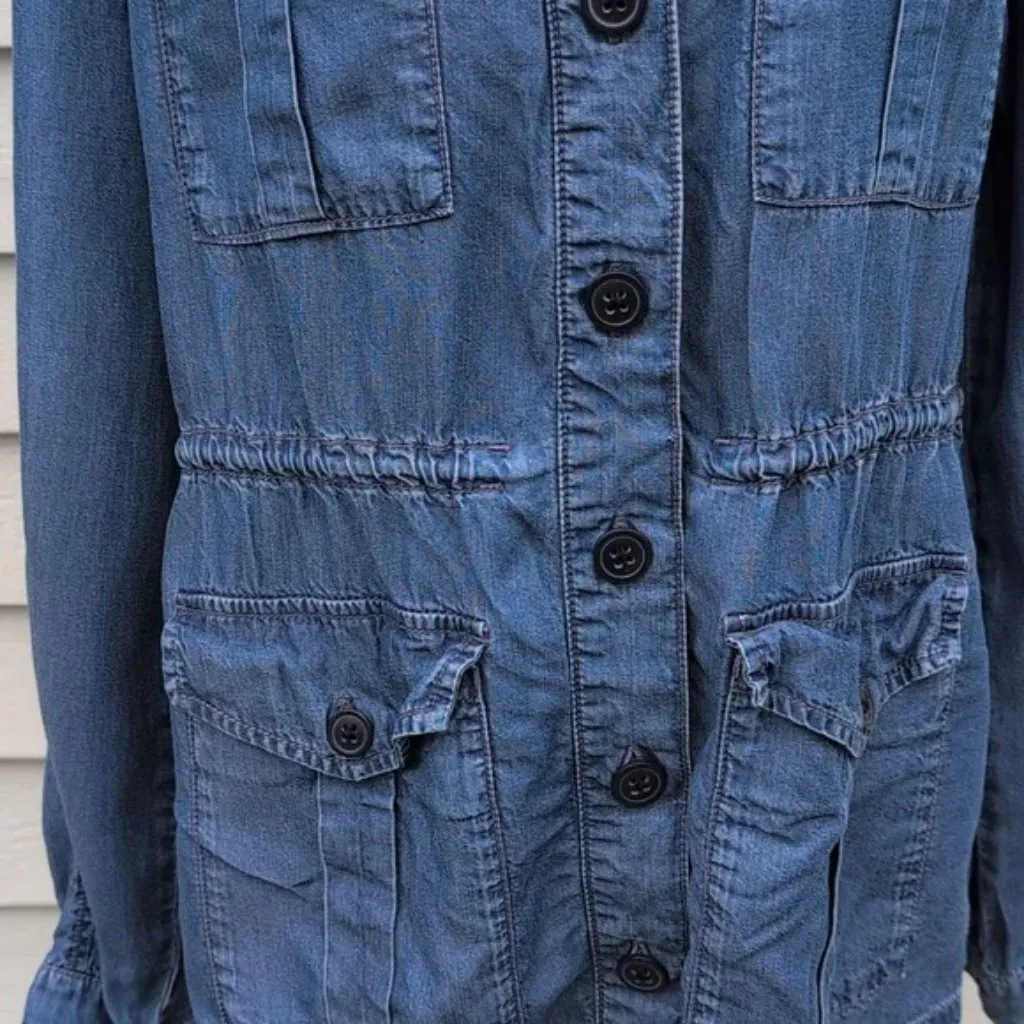  Denim Utility Jacket | Gap Chambray Shirt Jacket | Gap Shacket - Image 4