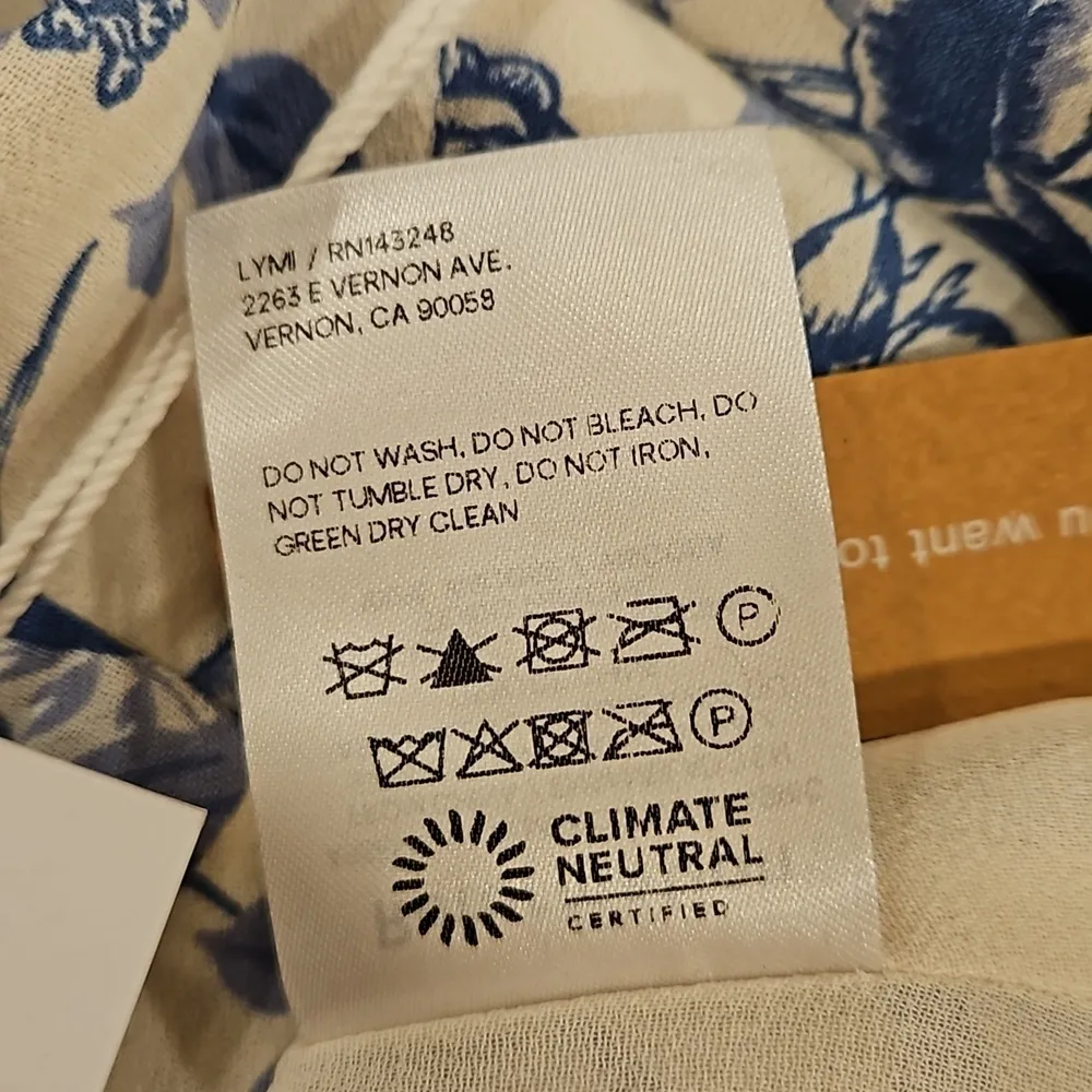 💕REFORMATION💕 Kourtney Dress ~ Pompadour Blue Floral Bird Print 12 NWT - Image 16