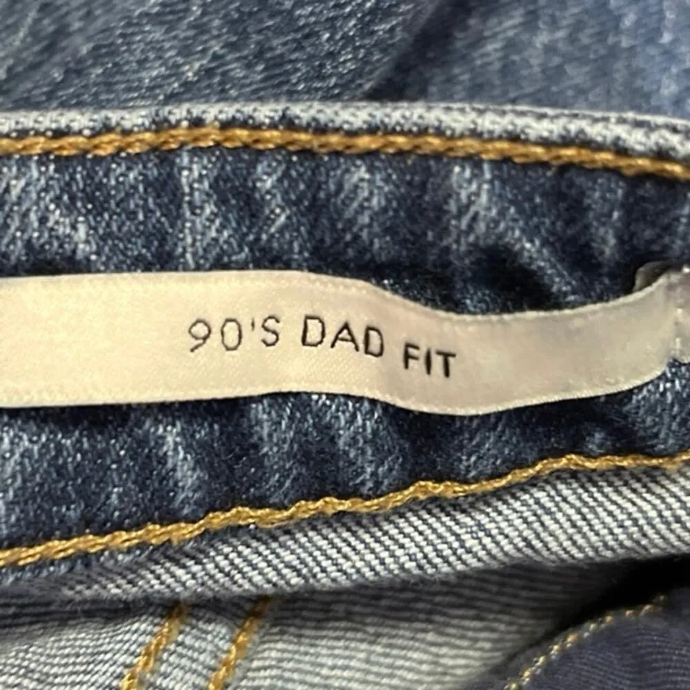 Guess 90s Dad Fit Women's Blue High Waisted Straight Leg Denim Jeans Size 25 - Image 6