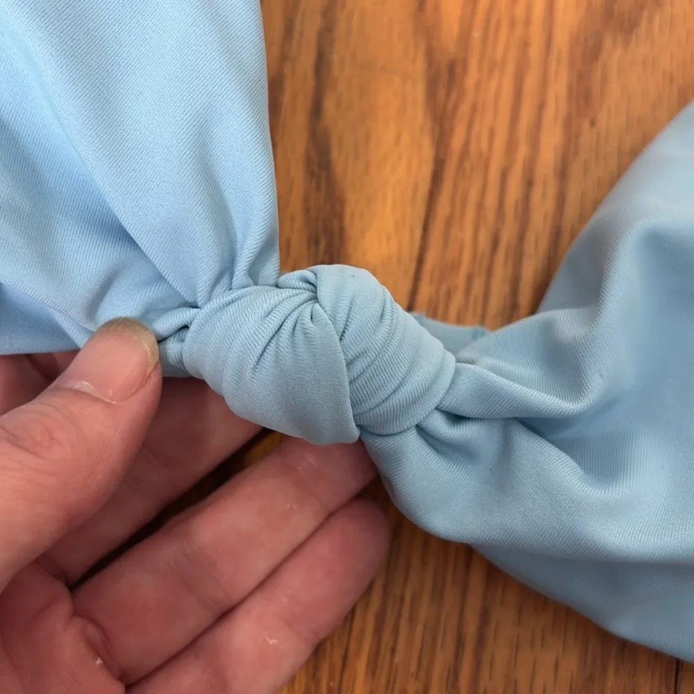 Andie Bikini Set Santorini Top High Rise Bottom Sky Blue size small NWT - Image 3