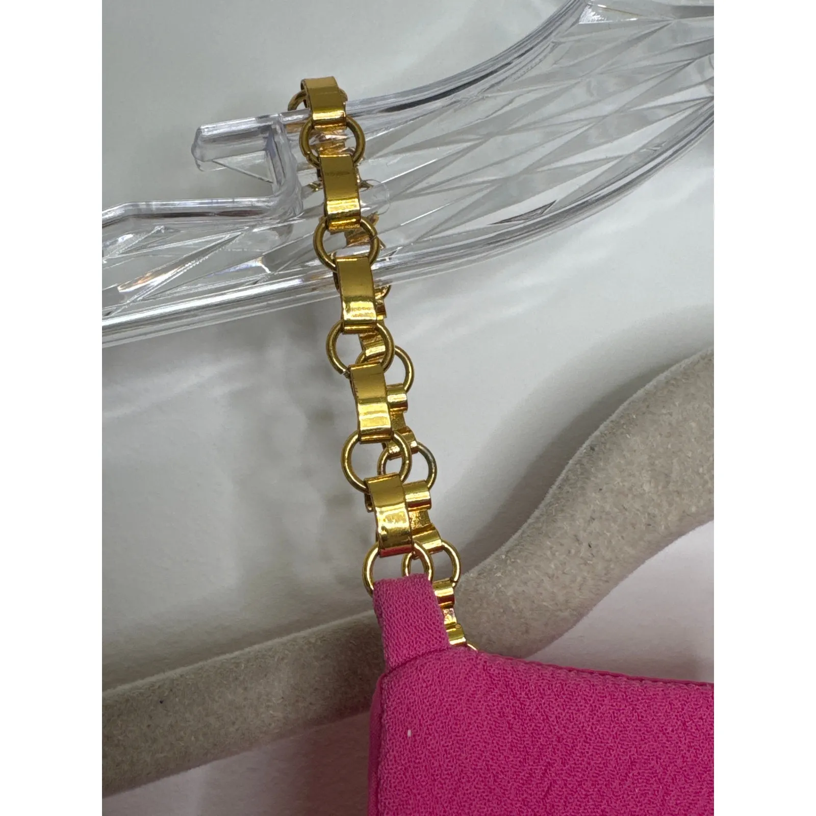 NWT Trina Turk Lucky Chain Halter Cocktail formal Dress Pink Fushion 10 - Image 12