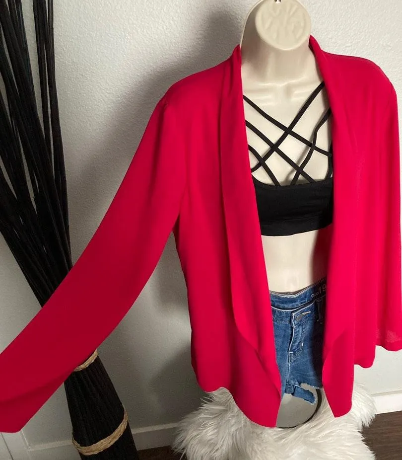 Lush Fuchsia Drapey Open Blazer - Image 5