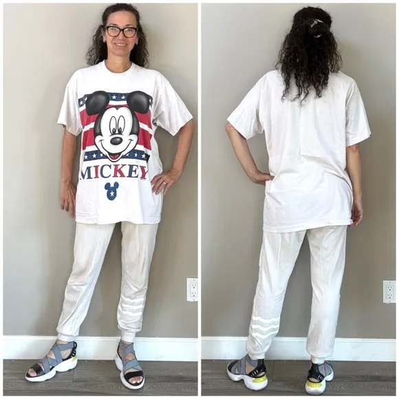 Vintage 90s Jerry Leigh Big Head Mickey Mouse Unlimited T Shirt unisex XL White - Image 2