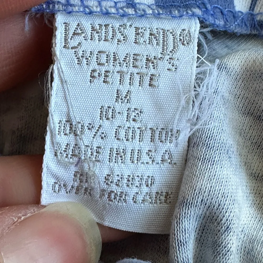 Lands'End  Vintage Maxi Light Blue And White Small Sail Boats Dress SZ MP - Image 8