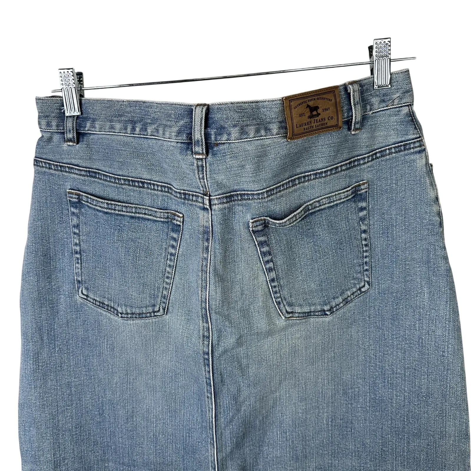 Lauren Jeans Co. Y2K Ralph Lauren High Waist Jean Denim Midi Skirt Size 12 - Image 6