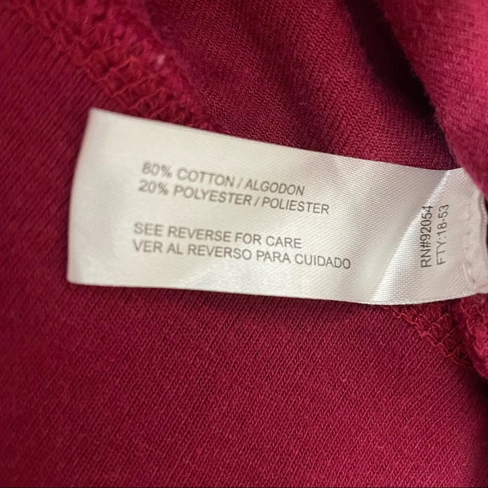 By Design Sport Burgundy Velvet Track Suit Jacket size Petite XL Pink - Image 8