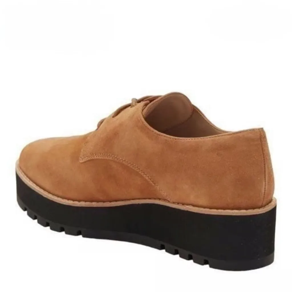 Eileen Fisher Eddy Suede Platform Oxford in Tobacco Brown | Size 7 - Image 2