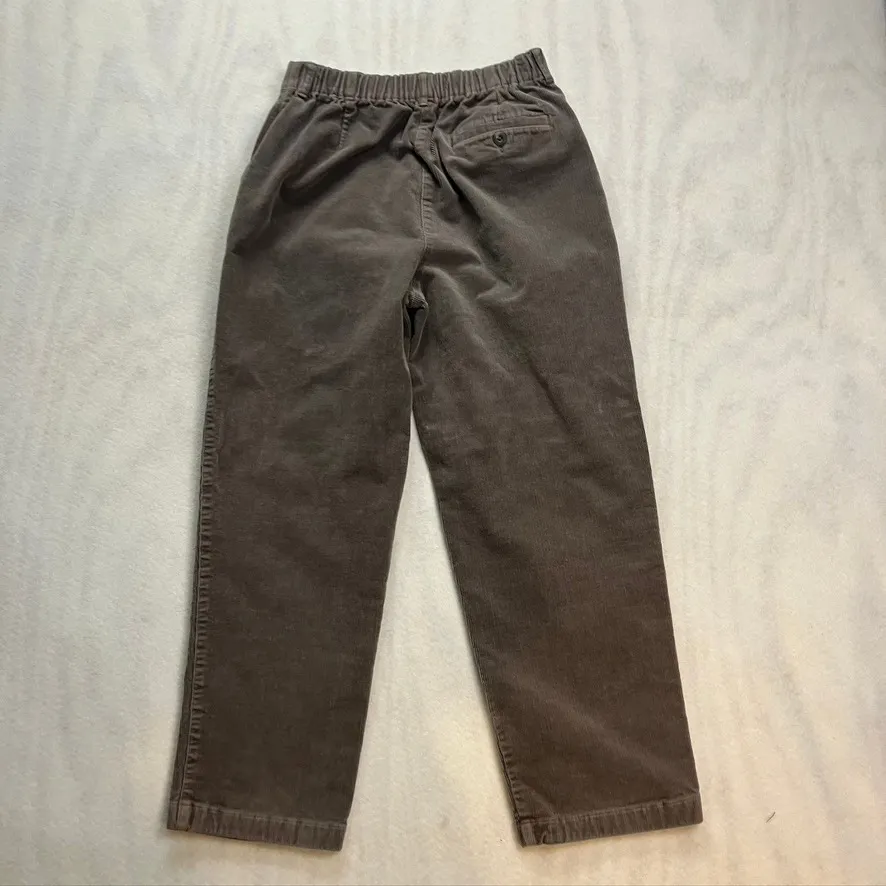LLBean Original Fit Women Corduroy Pants 10 Petite Grey Pleated Front Casual Gray - Image 14