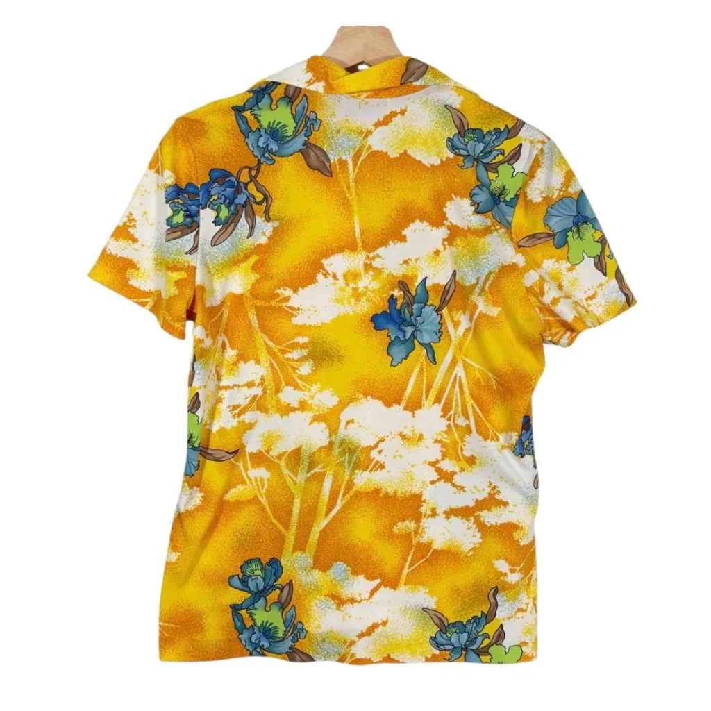 Vintage Teddi 70s Short Sleeve Top Size Small Yellow - Image 2