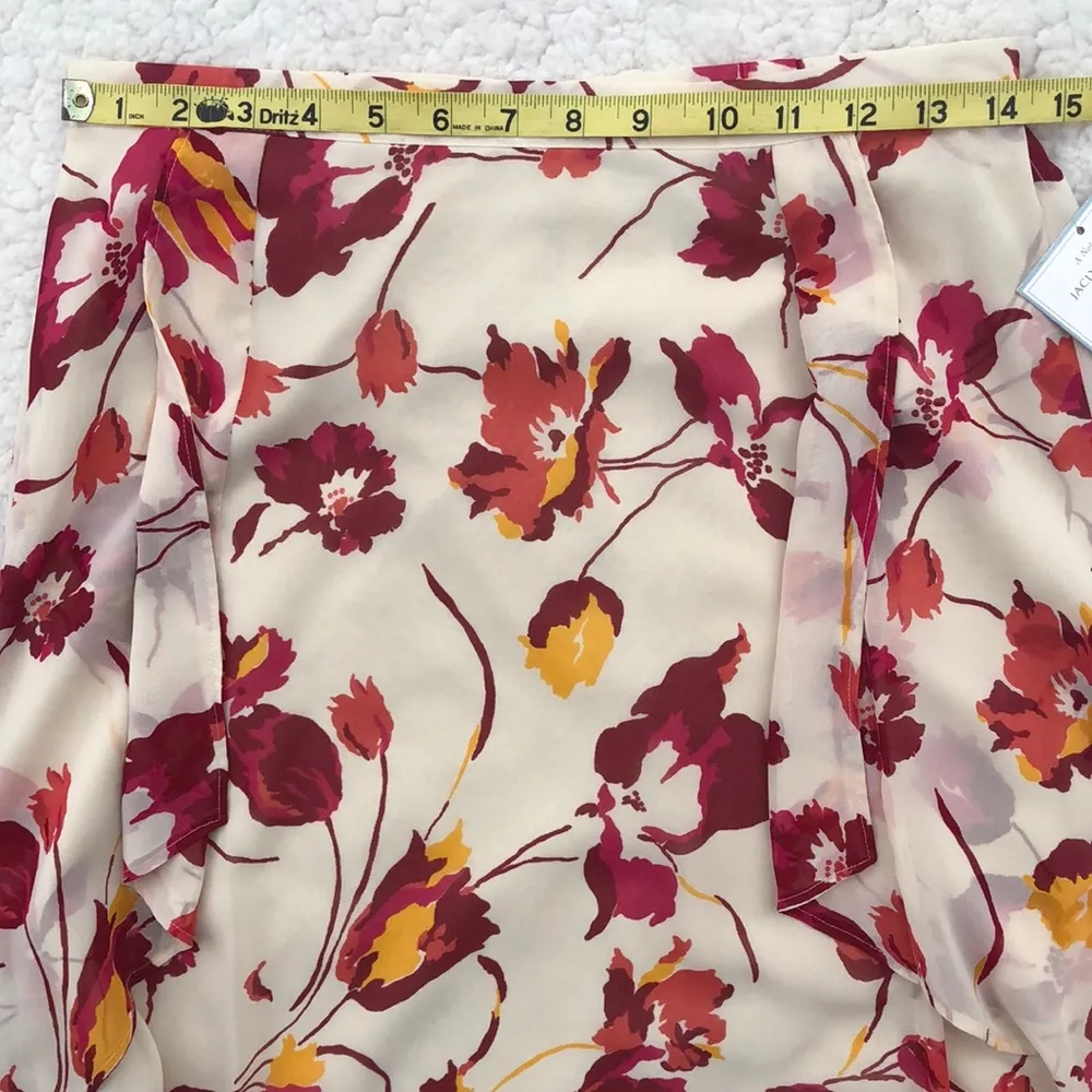 Jaclyn Smith Cream Cottagecore Fairy Floral Midi Deadstock Skirt Sz S NWT - Image 6