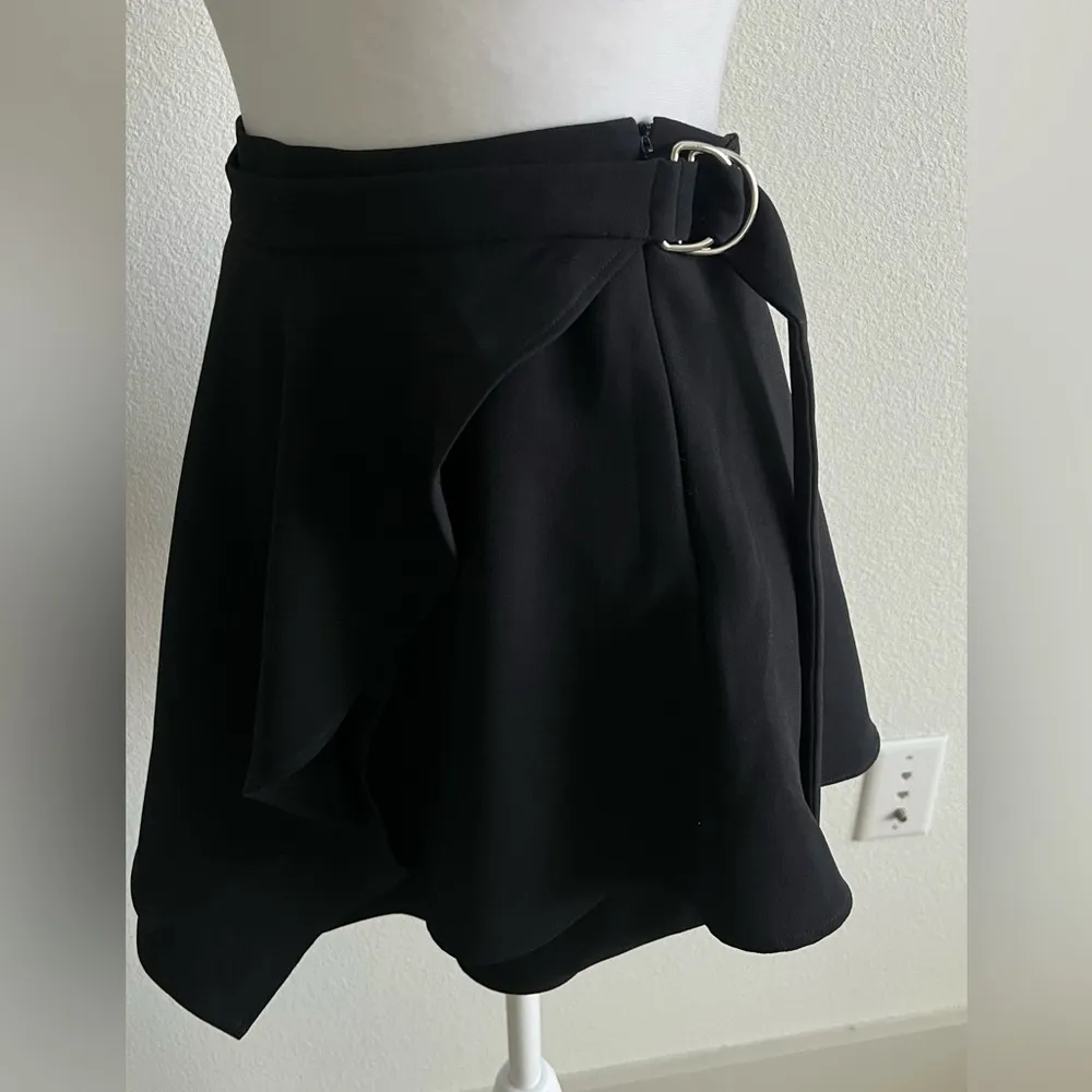 IRO  Black Mini Skater Wrap Skirt - Image 4