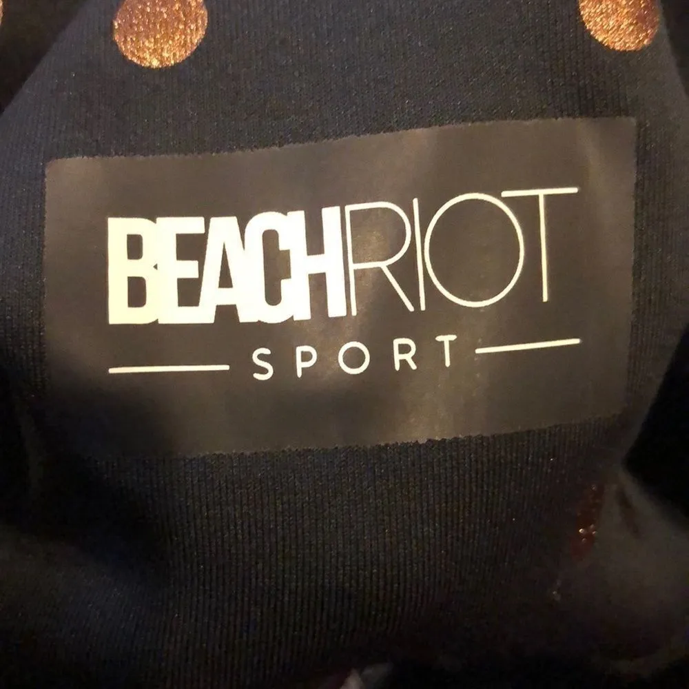 Beach Riot Black Leggings w. Rose Gold Polka Dots, Size M - Image 3