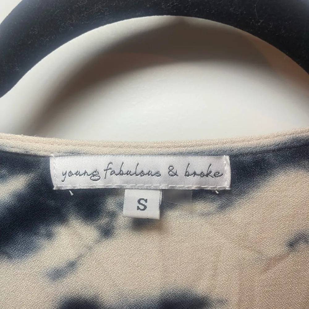 🖤VGUC Young Fabulous Broke Boho Surplice Dolman Sleeve Tie Dyed Top Size S - Image 4