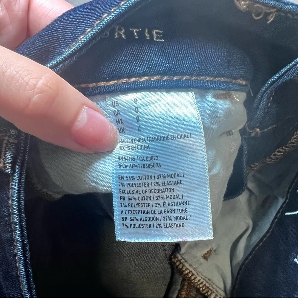 American Eagle Hi Rise Shortie Denim Jeans Shorts Dark Wash - 0 - Image 7