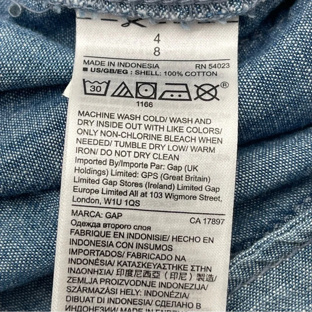 Gap Size 4 Wide Leg High Rise Chambray Pants Cotton Lightweight Beach Casual - Image 8