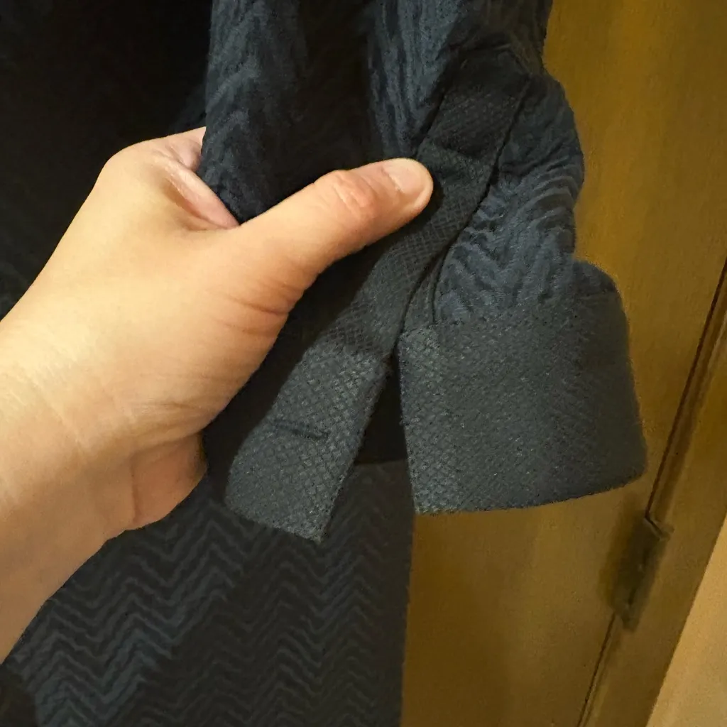 Sandro black chevron print button up shift dress - Image 11