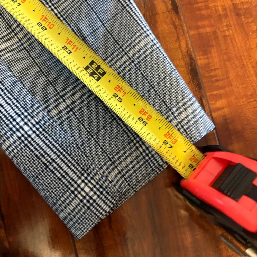 Zara Basic Gray Checkered Plaid Trousers Elastic pull on Back Waist Pant size xs - Image 16