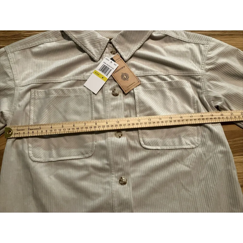 Democracy NWT   Corduroy‎ Button Up Shacket Shirt Jacket Oversized Women's Med - Image 4