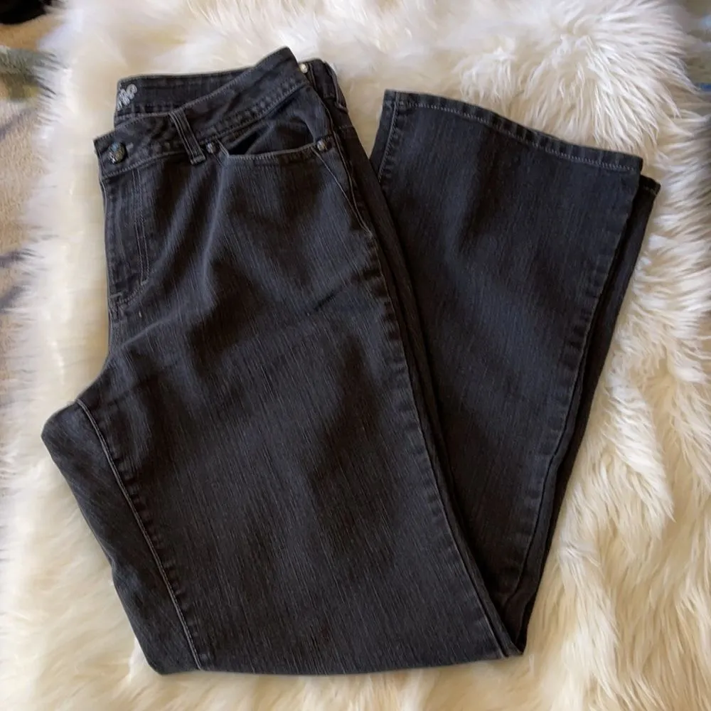 Style & Co Curvy Fit Boot Cut Wide Leg High Rise Jeans With Rhinestones 14 - Image 3