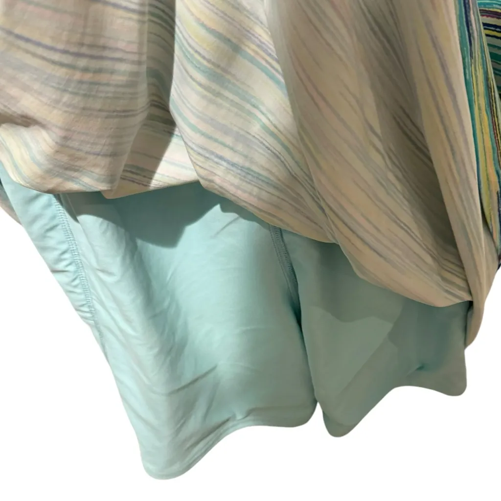 Lands' End Blue Sleeveless Knee-Length Swim Dress Blue Green Size 18 - Image 4