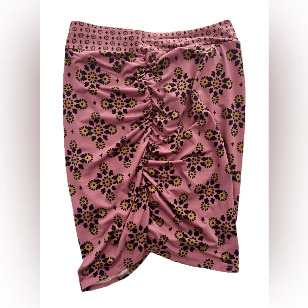 FREE PEOPLE Purple Floral Mini Skirt Stretch Blue Yellow Size Medium NWT - Image 5