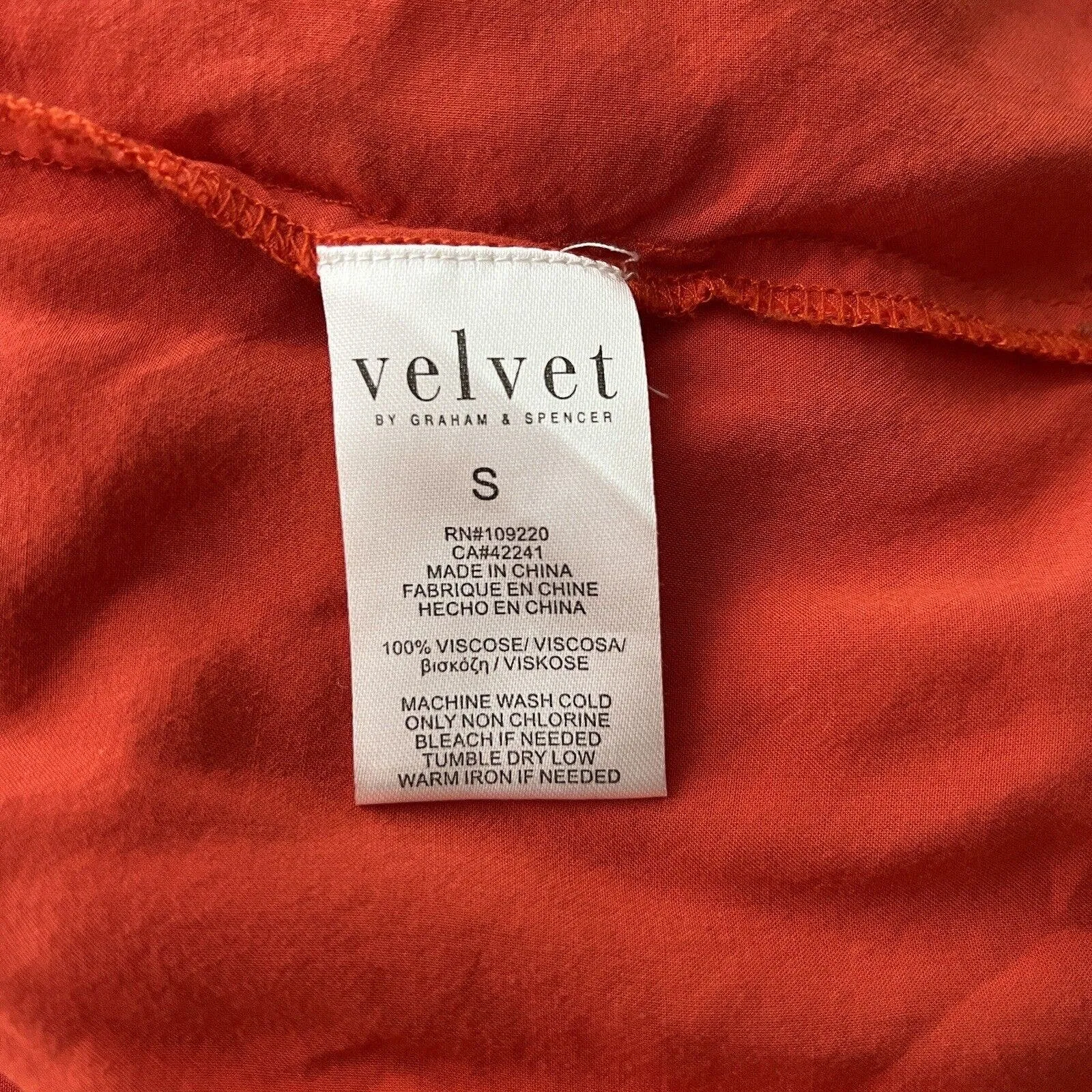 Velvet by Graham & Spencer Shirt Womens Small Red Orange‎ Blouse Office Casual Size M - Image 7