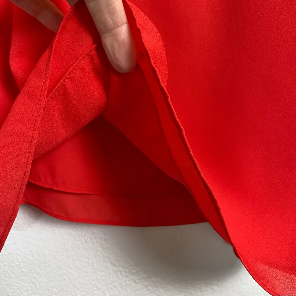 Socialite Red Lace V-Neck Camisole Tank Top Blouse Women's Size XS - Image 4