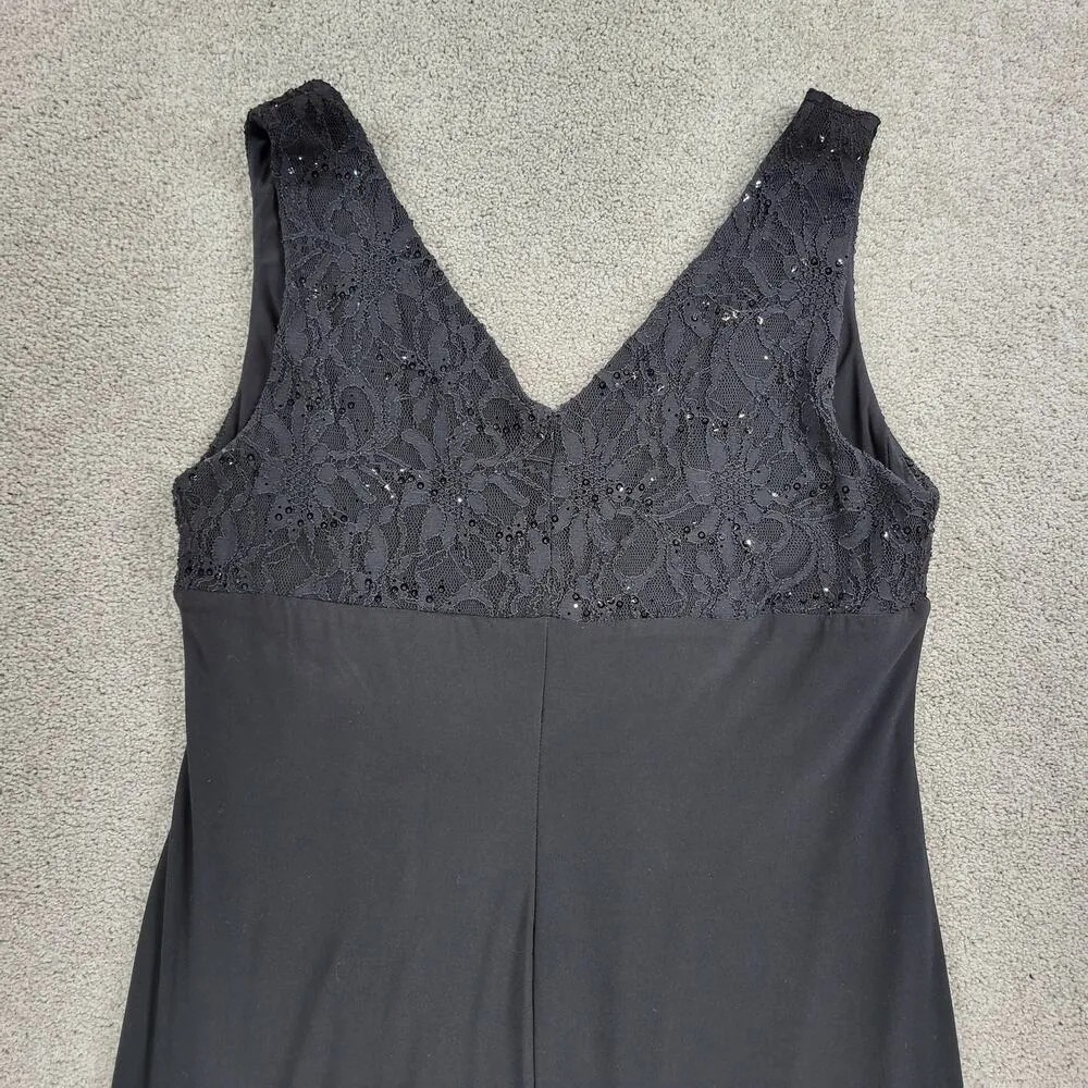 Ralph Lauren Faux Wrap Formal Dress Womens 16W Black Lace Ruched Cocktail Party Size 16 - Image 11