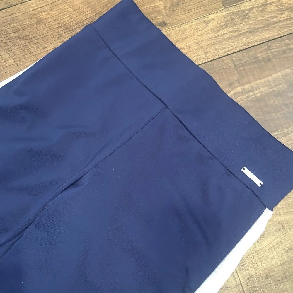 Frank Lyman pants navy logo leggings S $88 active casual sporty classic spring Blue - Image 6